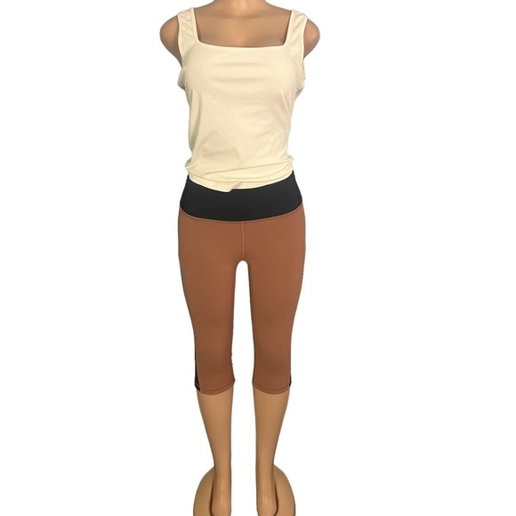 Lululemon Smooth Stride Crop Henna/Black Leggings - Picture 1 of 9